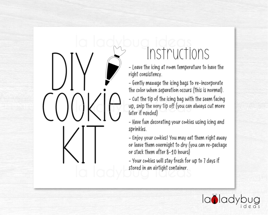 DIY Cookie Kit Instructions DIY Cookie Kit Directions Cookie Kit Instructions Card DIY Cookie Box Instructions Card Printable Card Etsy