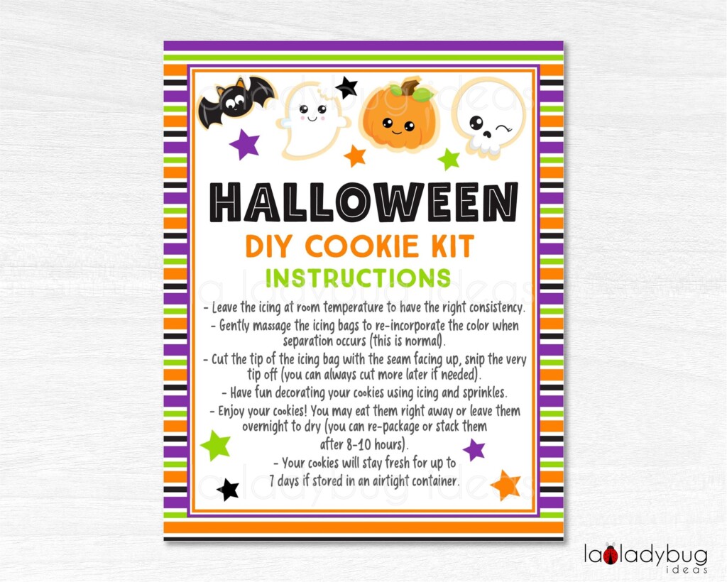 Halloween DIY Cookie Kit Printable Card Halloween Cookie Kit Instructions Halloween Printable Instructions For DIY Cookie Kit Etsy