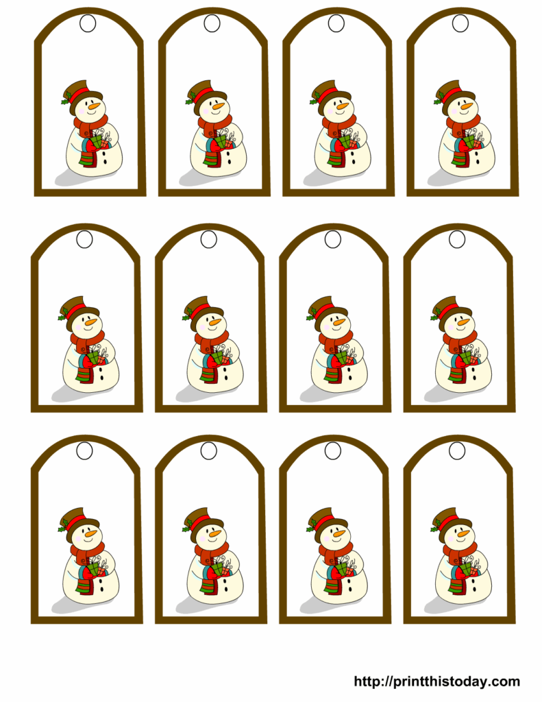 10 Awesome Snowman Gift Tags Printable