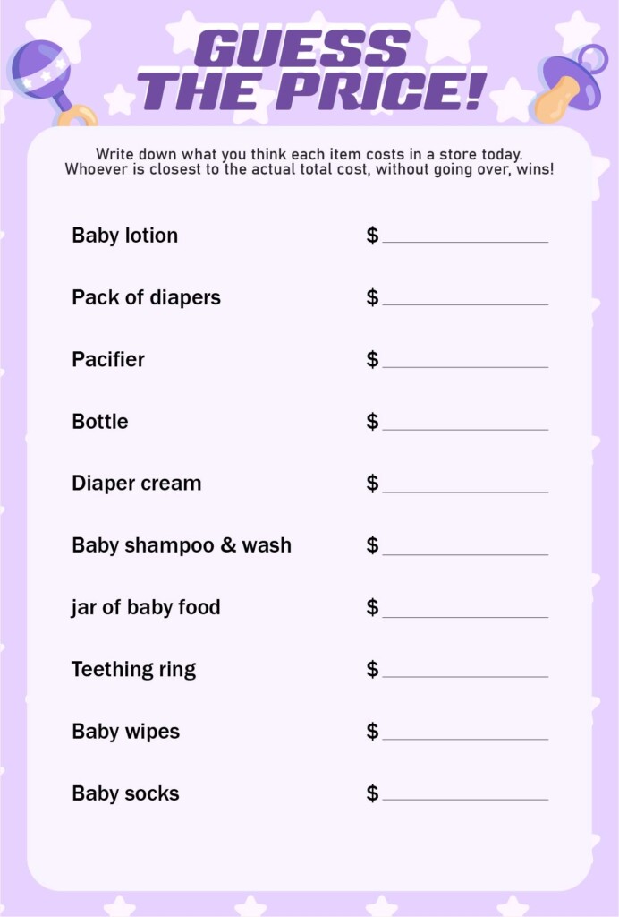 15 Printable Baby Shower Games Free Printable Baby Shower Games 