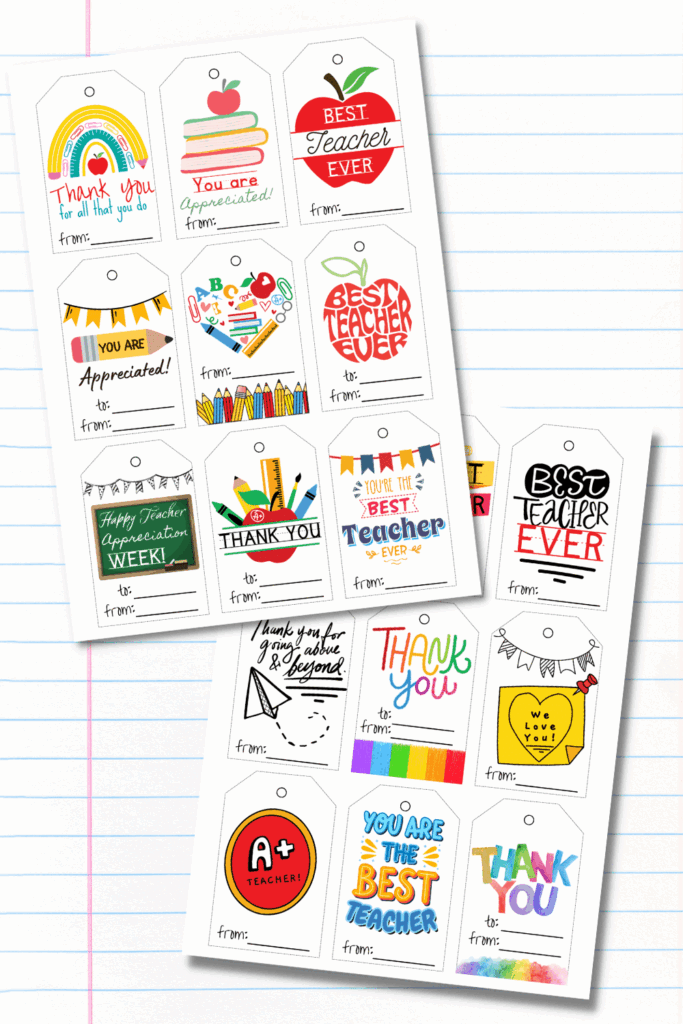 20 Free Printable Teacher Appreciation Tags Prudent Penny Pincher