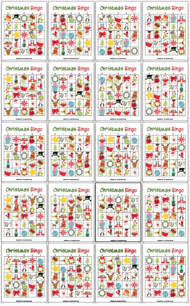 20 Printable Christmas Bingo Cards Christmas Bingo Free Printable 