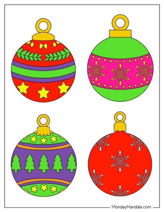 200 Printable Christmas Ornaments Free Templates Printable