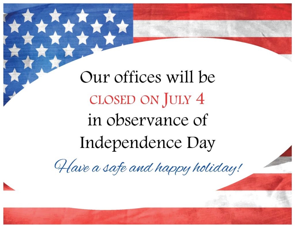 2018 Printable July 4Th Closed Sign Example Calendar Printable