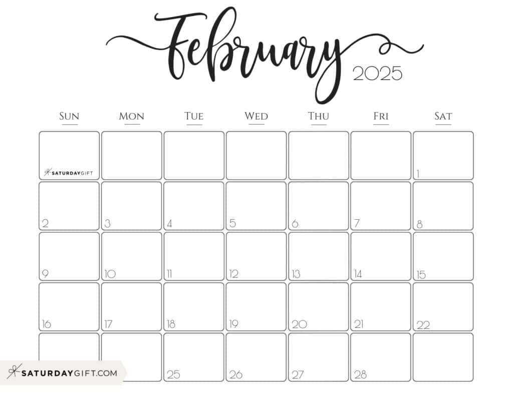 2025 February Calendar Free Printable Free Full James M Thoms