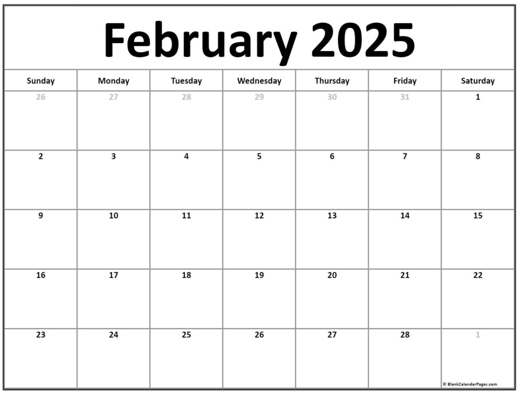 2025 February Calendar Free Printable Monthly Template Lily Heysen