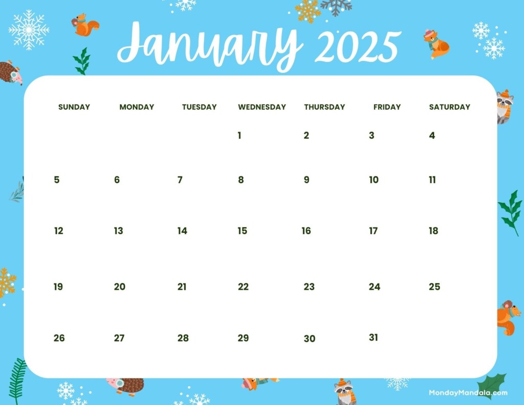 2025 January Calendar Printable Free Pdf Free Printable Pdf Elvera 