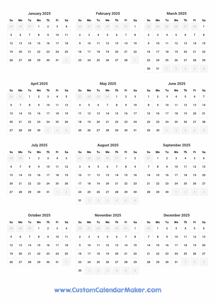 2025 Printable Calendar Free Printable Pdf Heather J Parrino