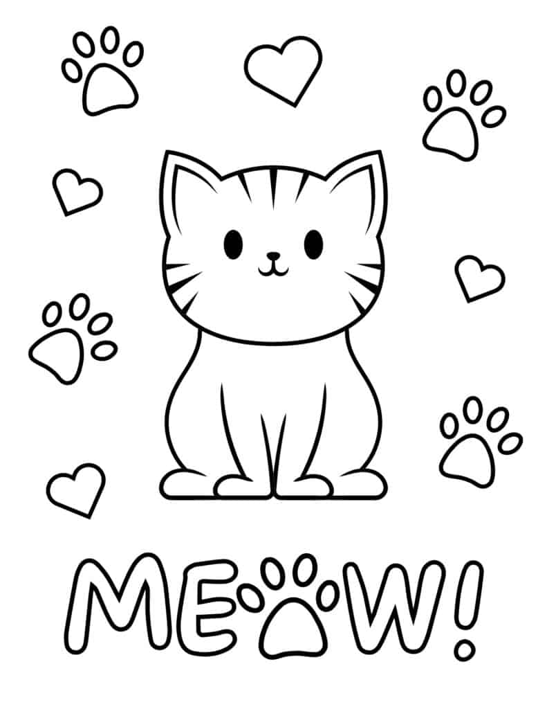 30 Free Printable Cat Coloring Pages All American Holiday