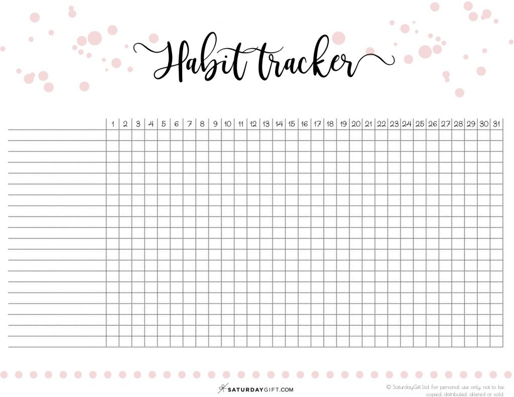 40 Ideas To Track In Your Daily Habit Tracker Free Printable 