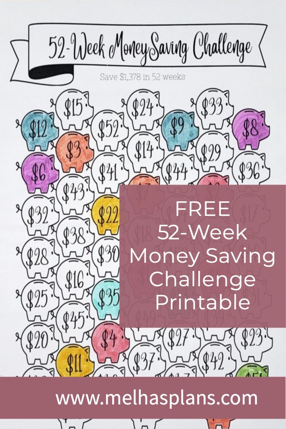 52 Week Money Saving Challenge Printable