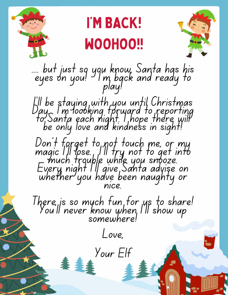 7 Free Printable Elf On The Shelf Arrival Letters 24hourfamily