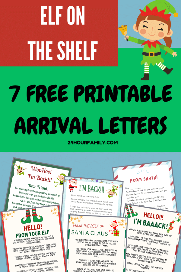 7 Free Printable Elf On The Shelf Arrival Letters 24hourfamily