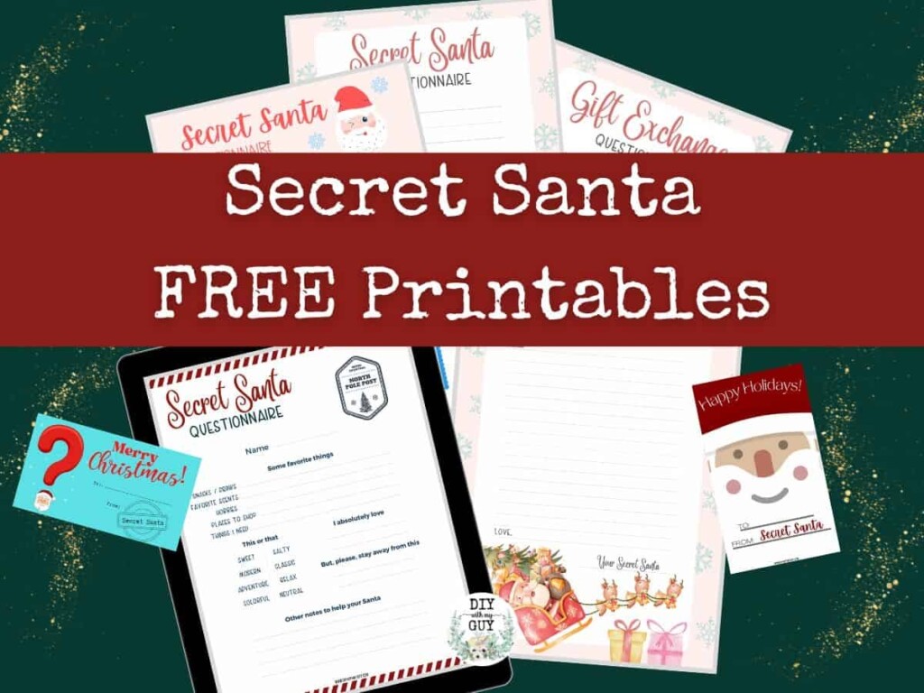 7 FREE Printable Secret Santa Questionnaires Forms Tags DIY With 