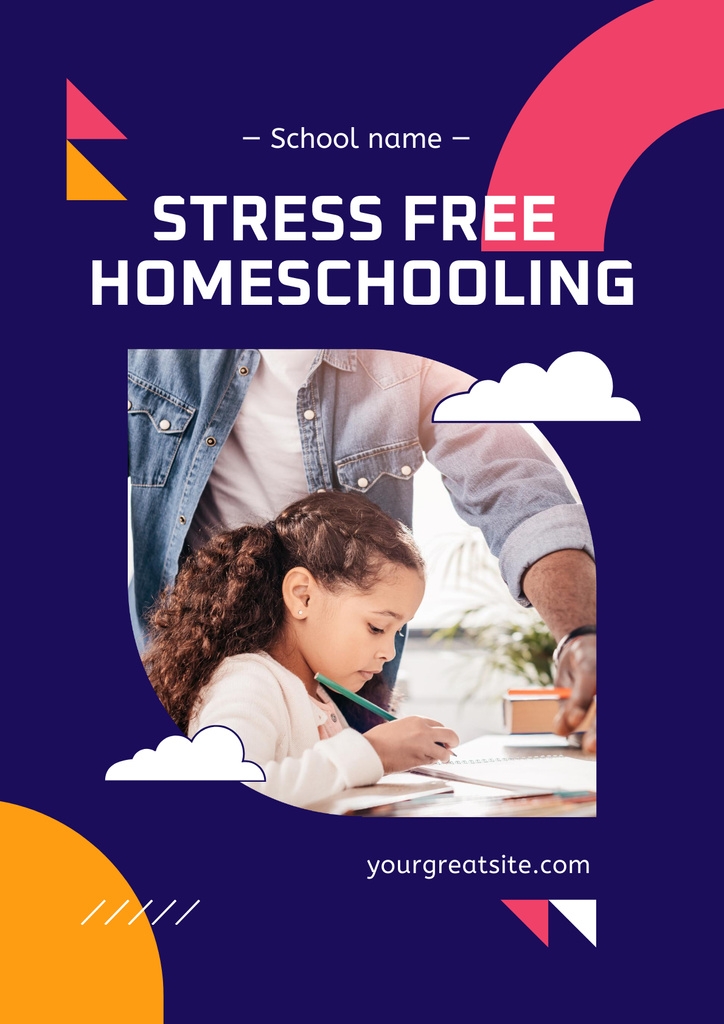 Ad Of Stress Free Home Education Online Poster A2 Template VistaCreate