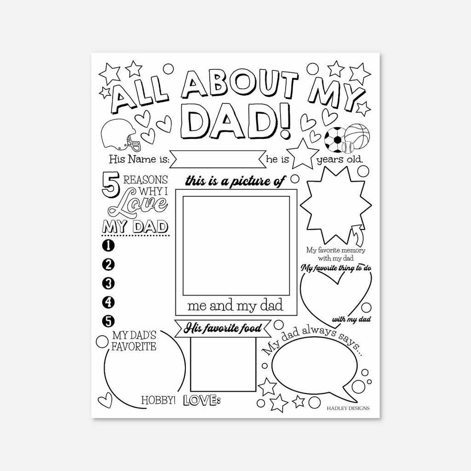 All About My Dad Free Printable Book Free Printable Templates Hot Sex 