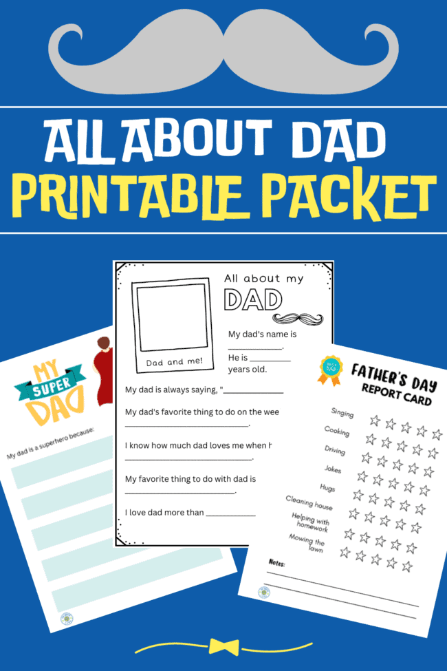 All About My Dad Printable Free PDF 
