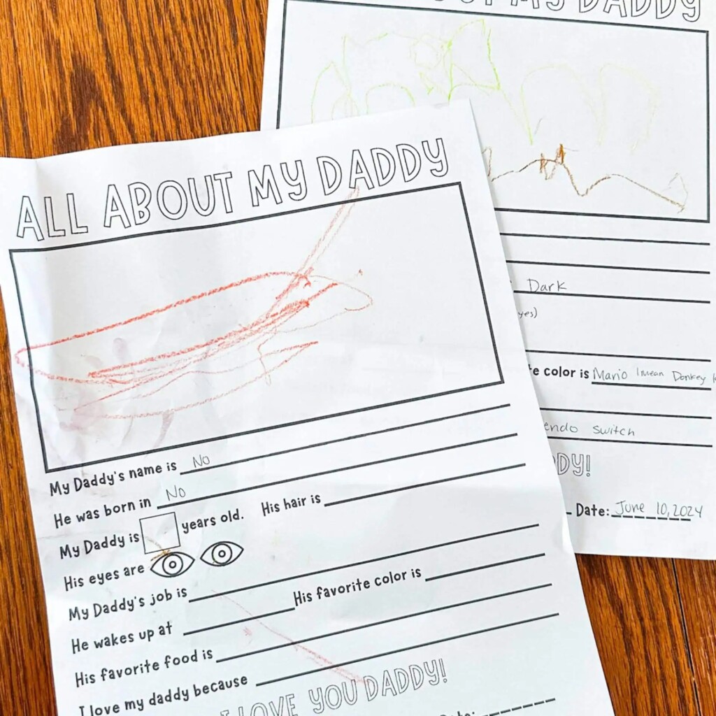 All About My Daddy Free Printable The Keele Deal