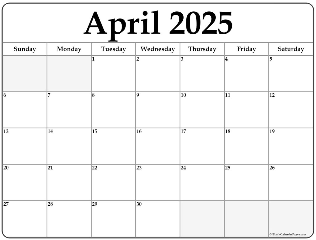 April Calendar 2025 Printable Free Download Henry A Edmondson