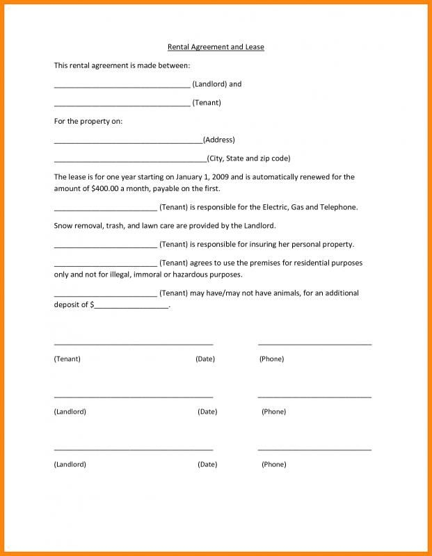 Basic Rental Agreement Fillable Short Form Printable Forms Free Online