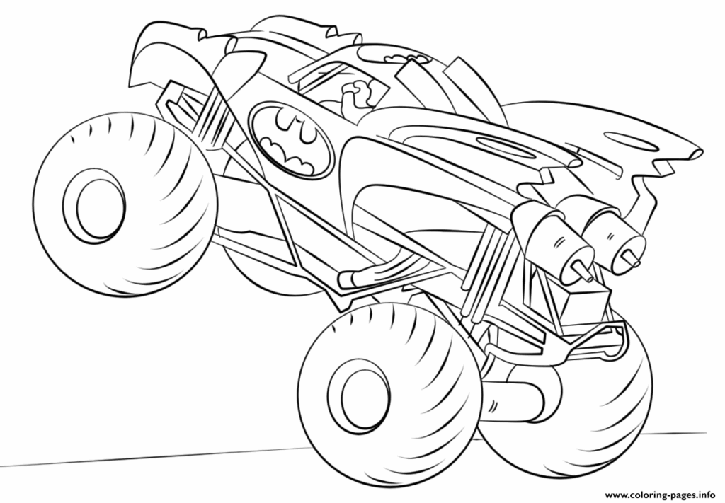 Batman Monster Truck Hd Coloring Page Printable