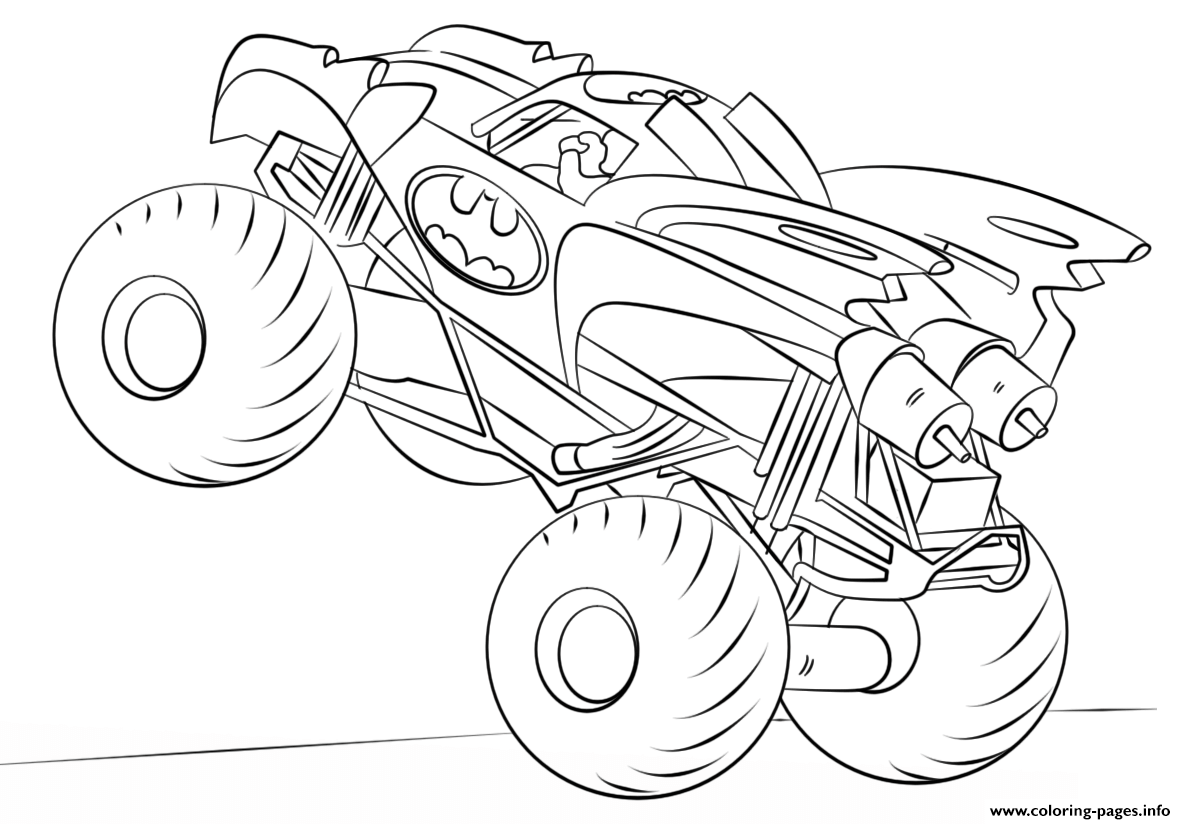 Batman Monster Truck Hd Coloring Page Printable