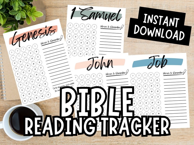 Bible Reading Tracker Printable Checklist Reading Log Etsy