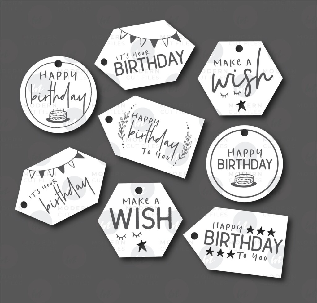 Birthday Gift Tags SVG Bundle Birthday Tag SVG Laser Cut File Etsy
