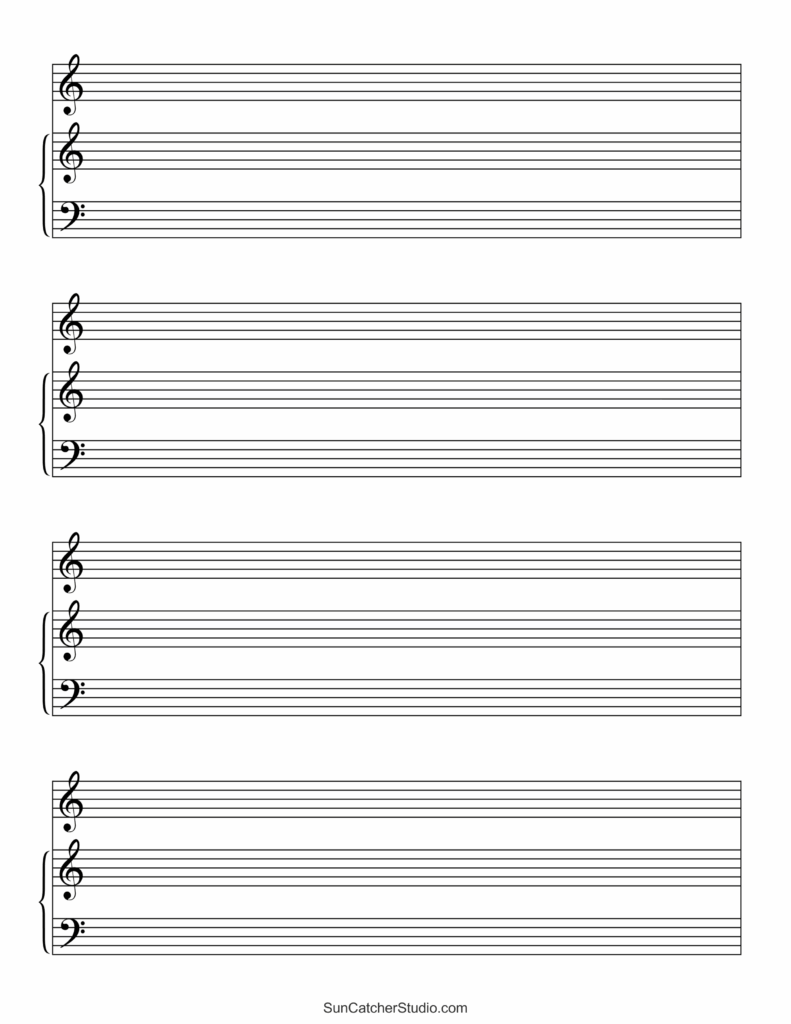 Blank Sheet Music Free Printable Staff Paper DIY Projects 