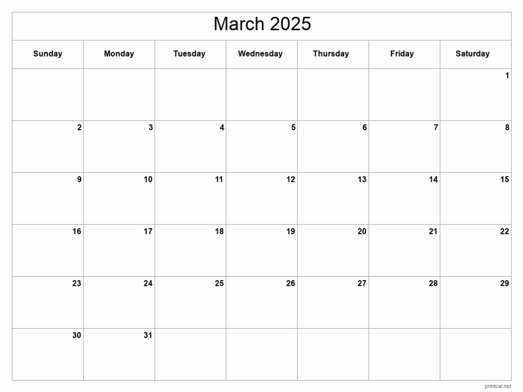 Calendar March 2025 Printable Free Clarence B Rivera