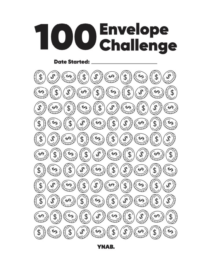 Challenge Tracker Printable Free Printable 100 Envelope Challenge Dev 