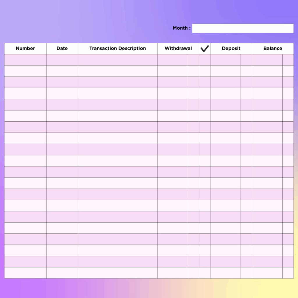 Checkbook Register 10 Free PDF Printables Printablee