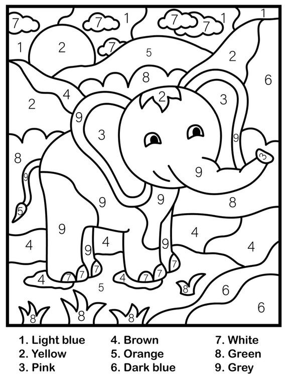 Children 39 s Color By Number Printable PDF Printable Coloring 52 OFF