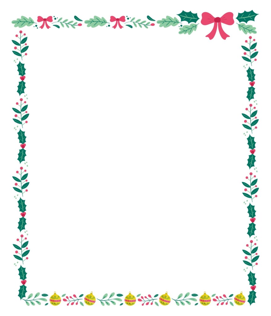 Christmas Borders Holly 15 Free PDF Printables Printablee