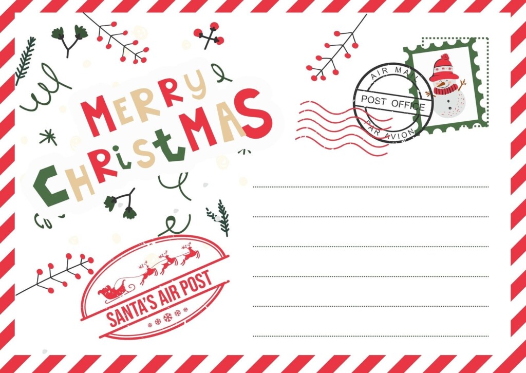 Christmas Card Template Printable FREE Printable A Z