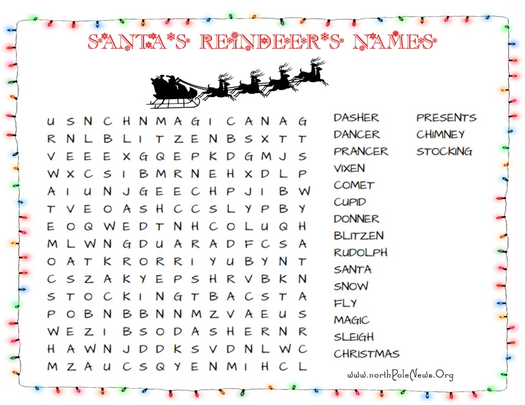 Christmas Find A Word Printable Free Worksheets Library