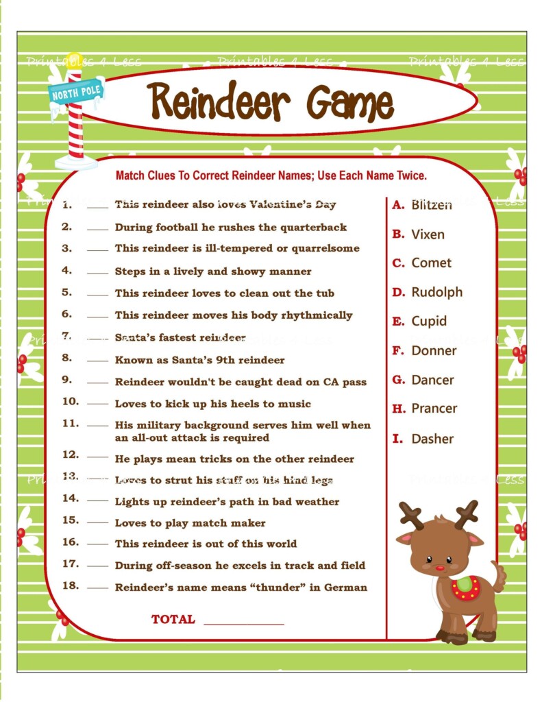 Christmas Game Printables