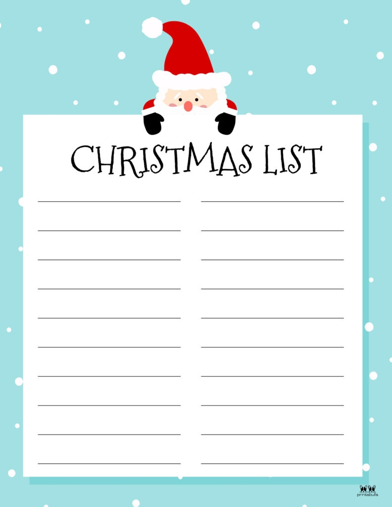 Christmas List For Santa Printable FREE Printable A Z