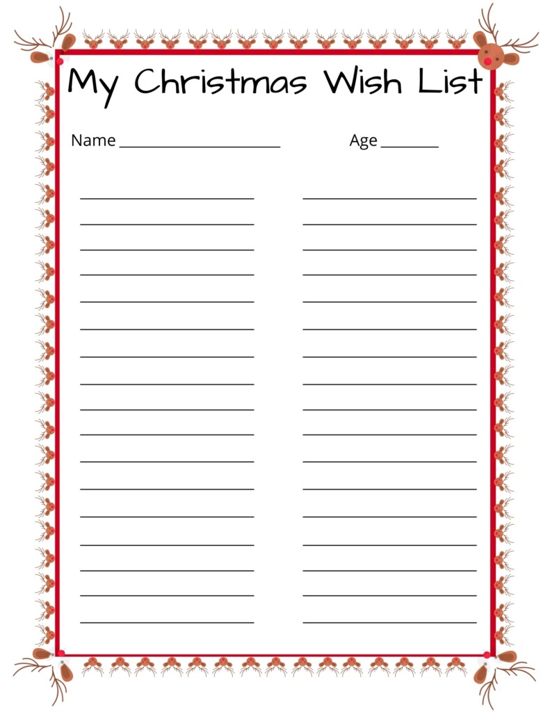 Christmas List Paper 10 Free PDF Printables Printablee