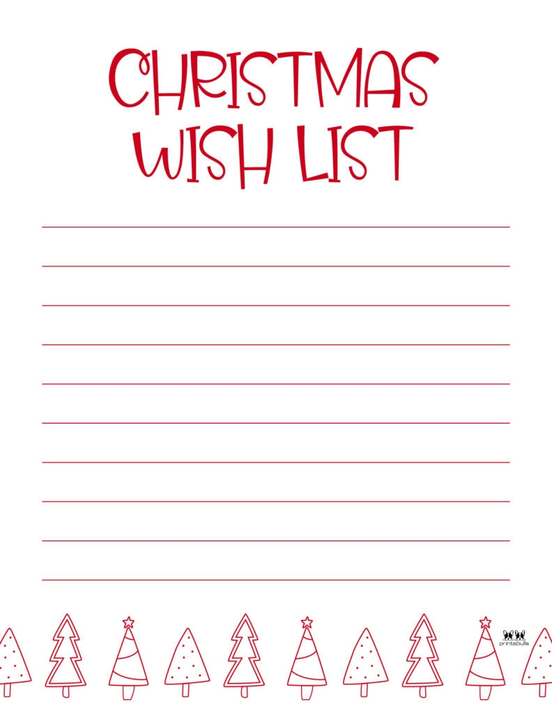 Christmas List Template Free Printable FREE Printable A Z