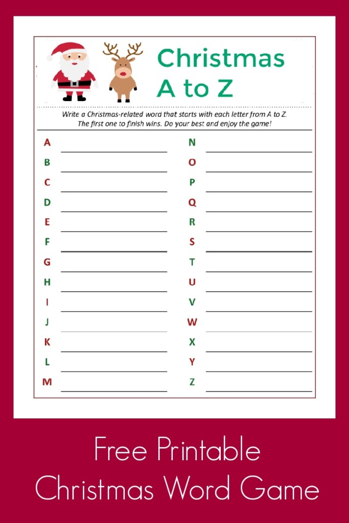 Christmas Printable Games Free