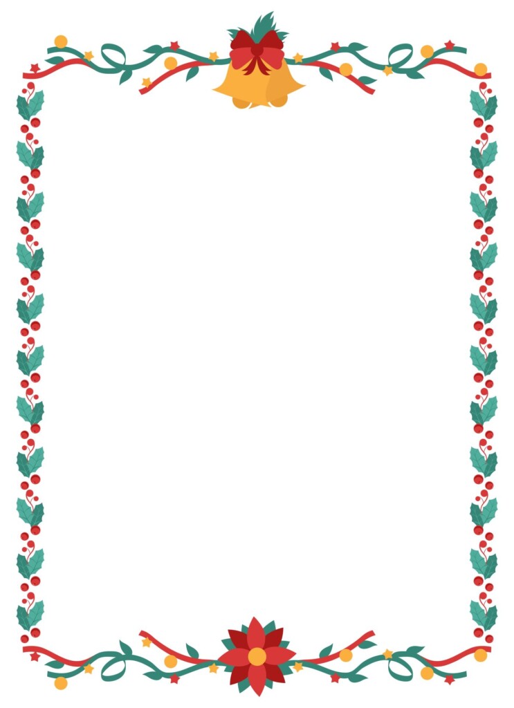 Christmas Stationary Borders 15 Free PDF Printables Printablee