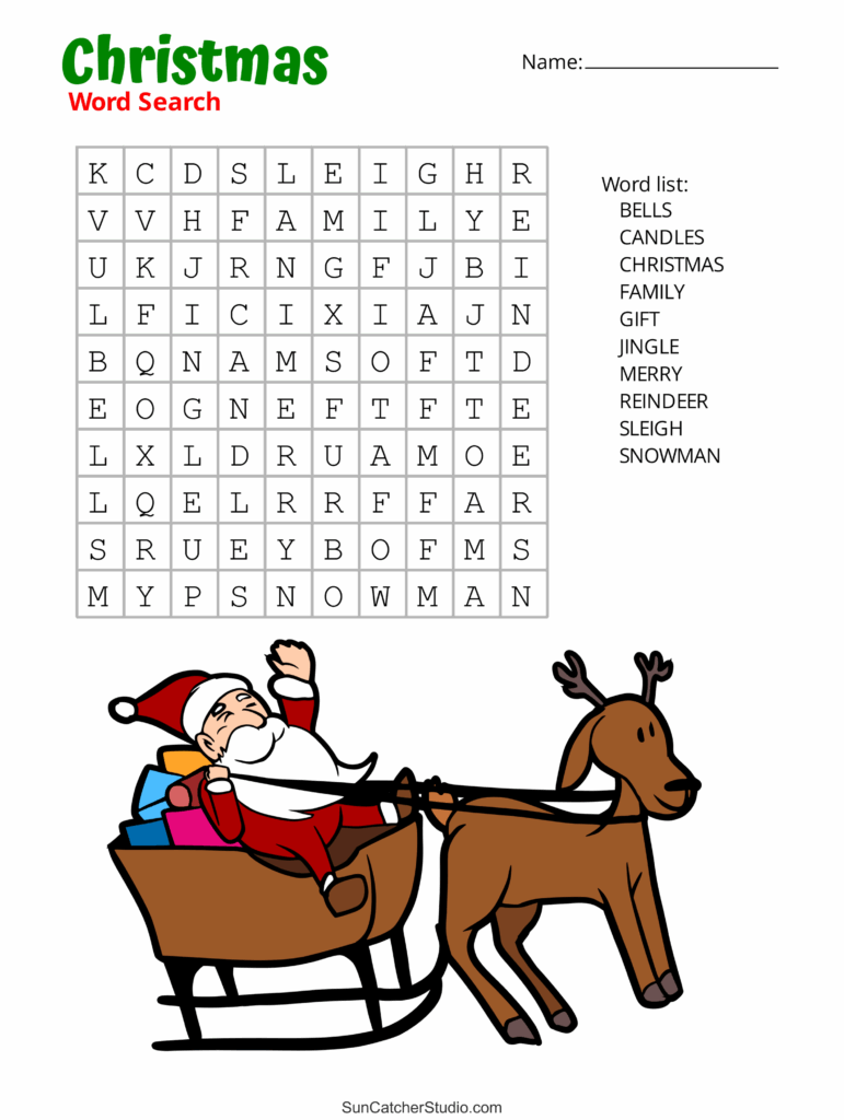 Christmas Word Search Free Printable PDF Puzzles Free Printables 