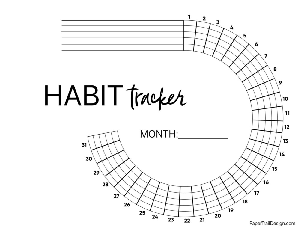 Circular Habit Tracker Printable