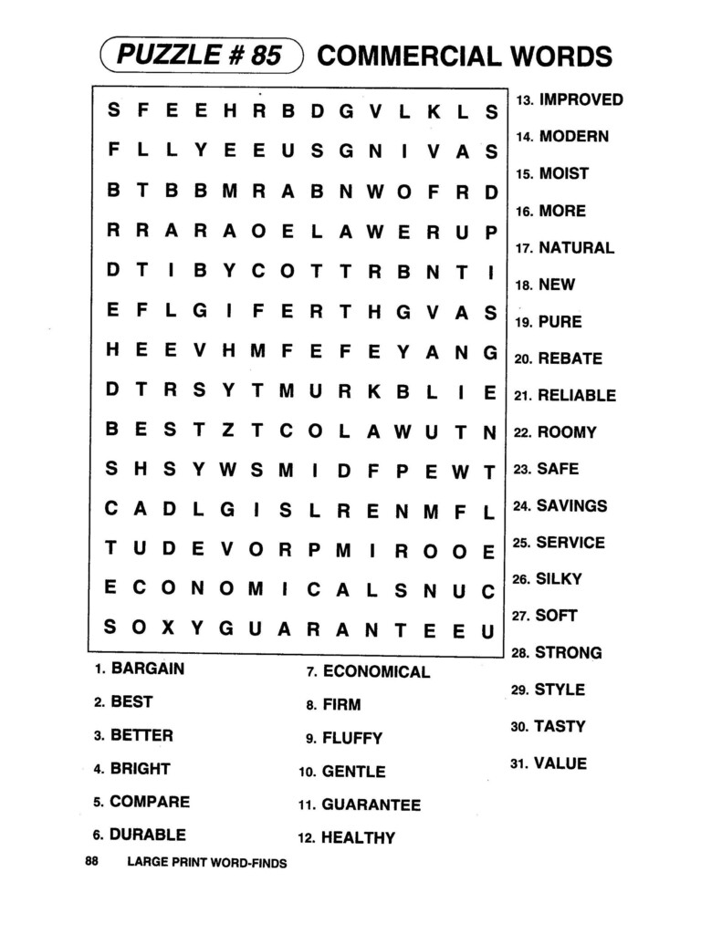 Coloring Large Print Word Search Printable Free Picnic Foods Free 
