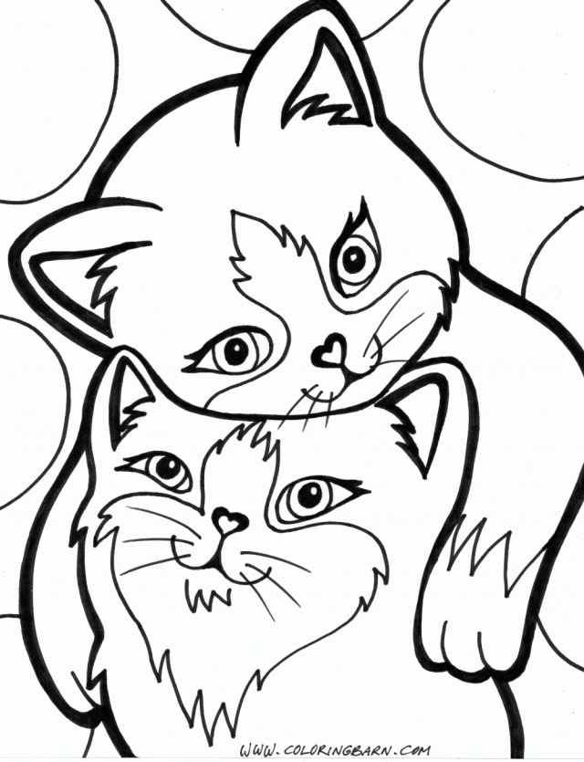 Coloring Pages Of Puppies And Kittens Coloring Home