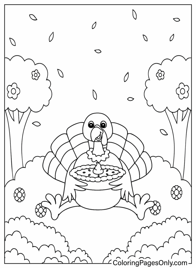 Coloring Pages Turkey Printable Thanksgiving Turkey Coloring Pages To 