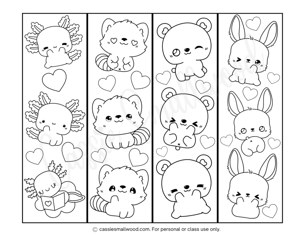 Cute Coloring Bookmark Free Printable Cassie Smallwood