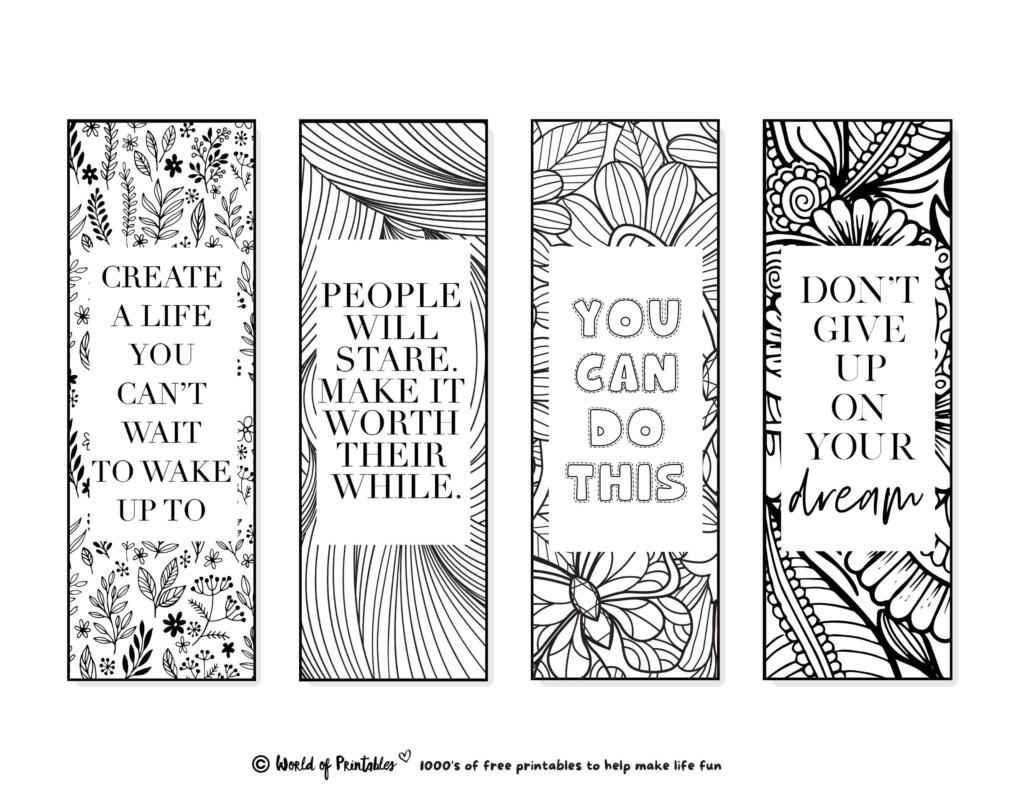 Cute Free Printable Bookmarks To Color Pdf Printable Online