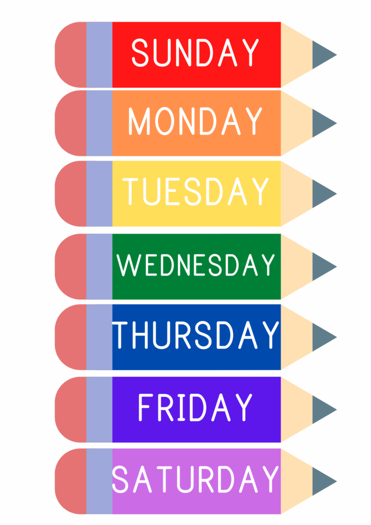 Days Of The Week Activities Days Of The Week Poster Days Of Etsy 
